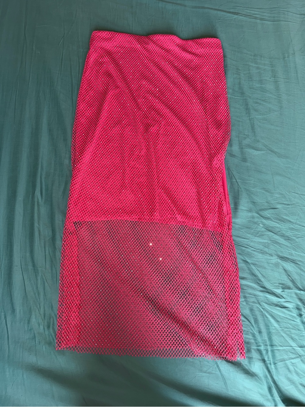 Sincerely Jules Rhinestones Pink Mesh Midi Skirt